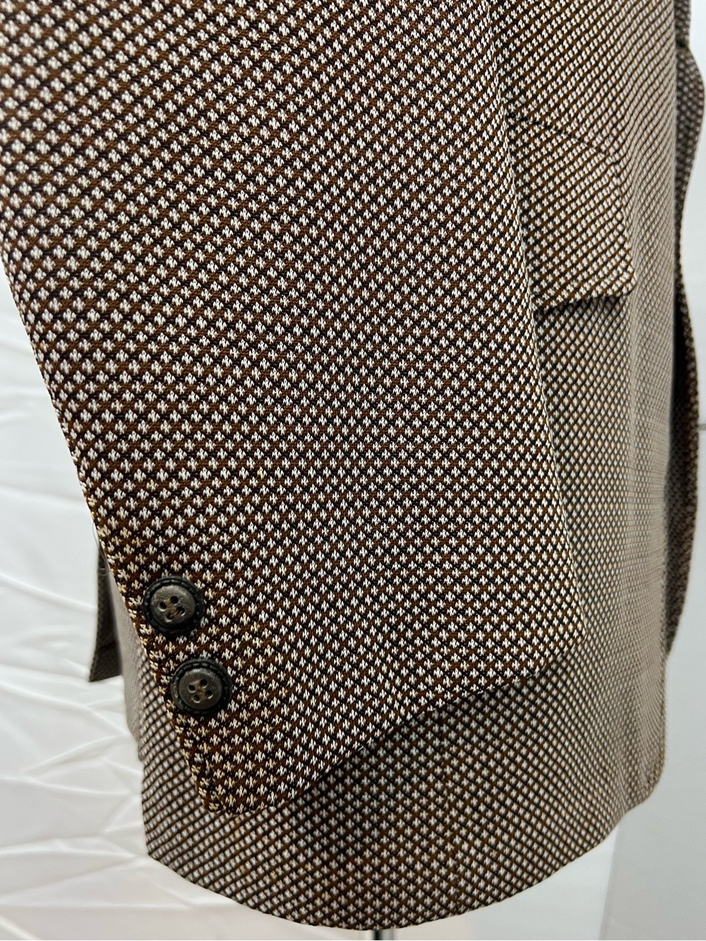 Mark V Vintage 70s Men's 44R Brown Stretch Knit 2-Button Blazer Jacket Coat - Picture 4 of 11